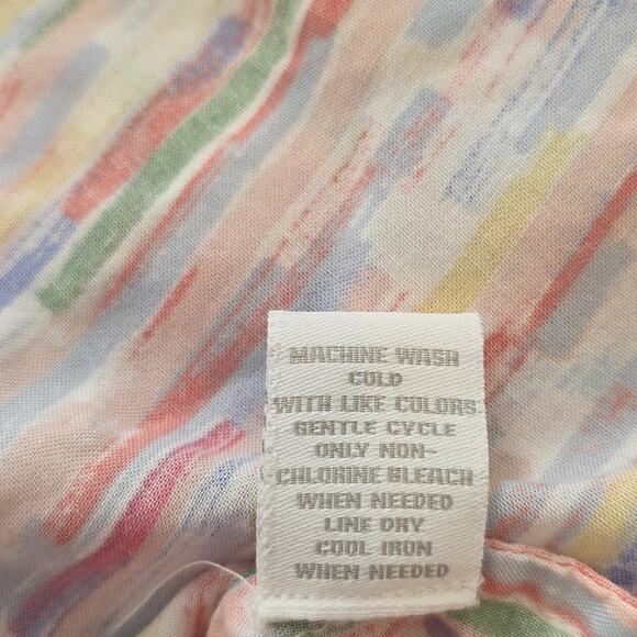 Womens Sz 1X Multicolor V-Neck Pleated 3/4 Sleeve Fairy Beach Vacation Tunic Top - Picture 11 of 11